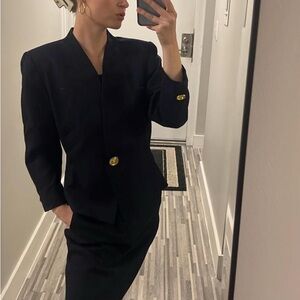 Vintage Kasper Navy Suit Set 100% Wool